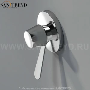 Встроенный однорычажный термостатический смеситель с ручкой CRUB0920LES FEZ хромированный