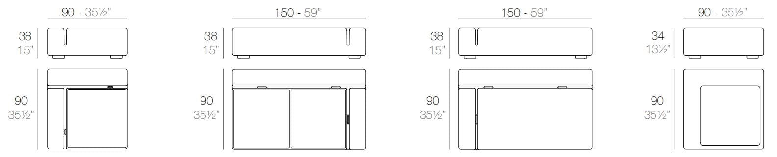 Полиэтиленовый садовый диван Vondom Kes ARCH-00127048 - Вид №8