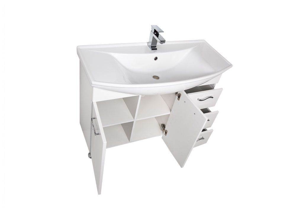 Тумба с раковиной Aquanet Моника 105 белый 0018677200184263 - Вид №3