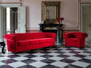 Domingo Salotti Стеганый диван-кровать из 4-местной ткани Ottocento