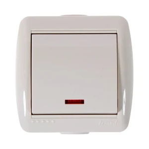 Выключатель Lezard Nata с подсветкой цвет кремовый