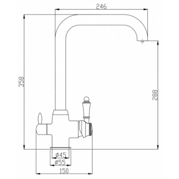 Steel Hammer SH 725 BRONZE Смеситель для кухни Zorg 358x246  - Вид №2