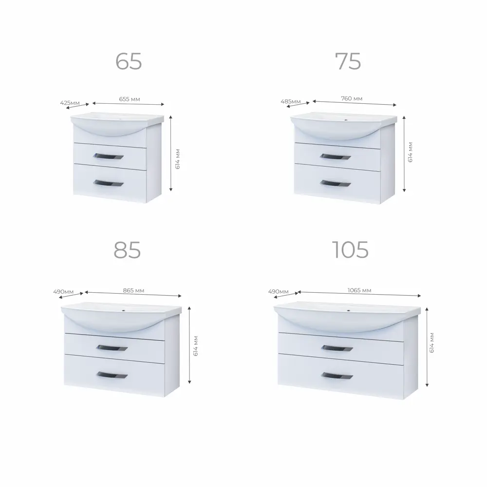 Тумба под раковину Vigo Moss подвесная 85 см, цвет белый STLM-2039098 - Вид №4