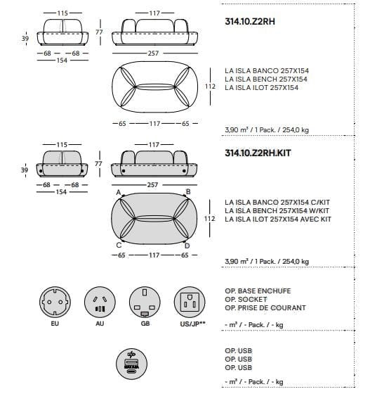 Тканевая скамья со спинкой SANCAL La Isla ARCH-00031778 - Вид №8