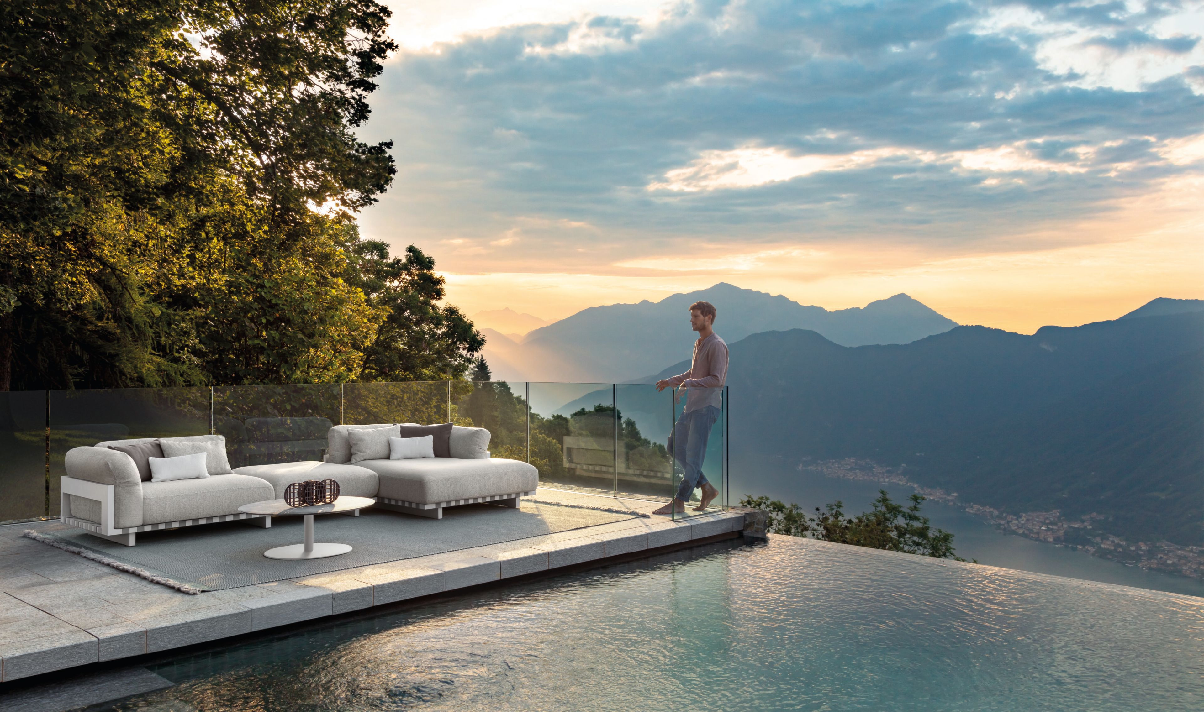 Ткань прямоугольный сад пуфик Talenti Argo-alu ARCH-00138633 - Вид №3