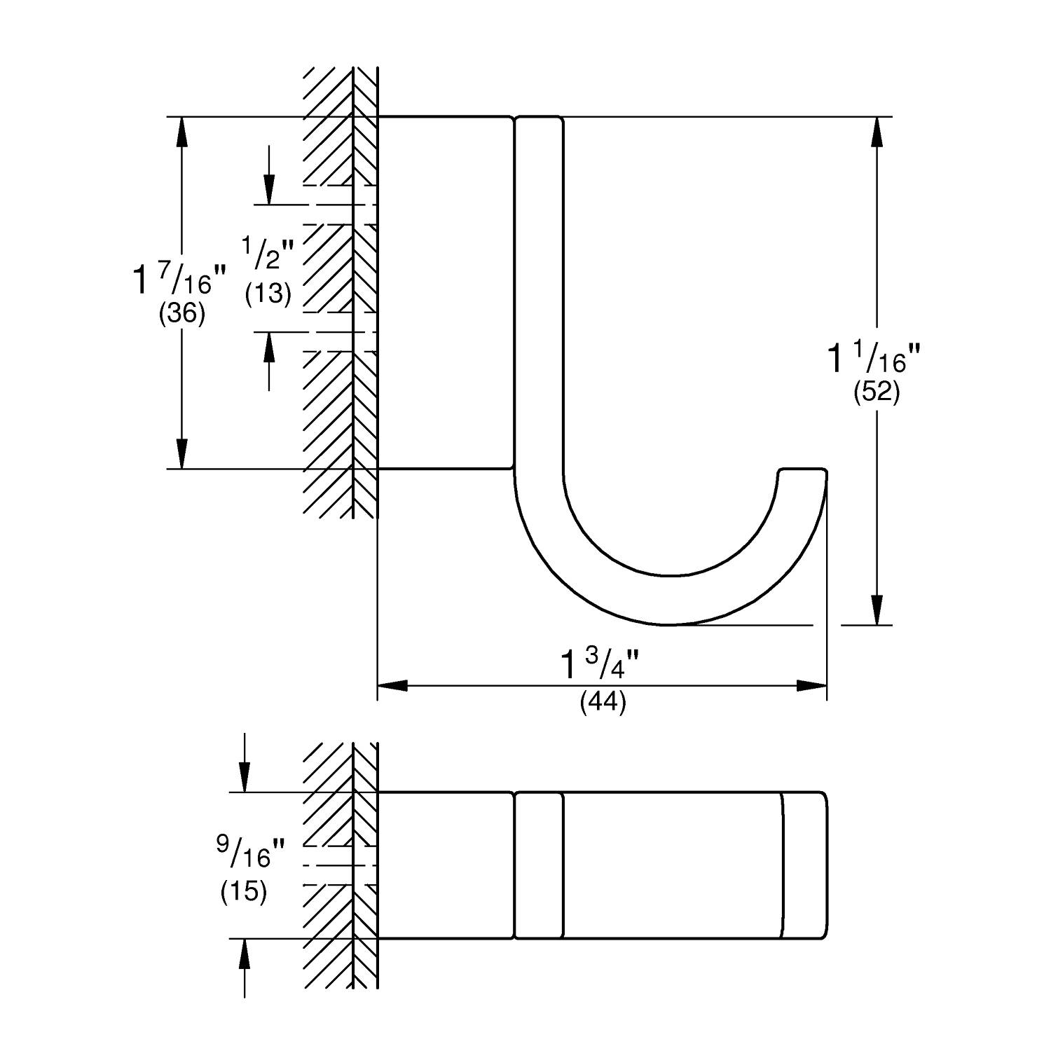 Крючок GROHE Selection, никель глянец (41039BE0) - Вид №1