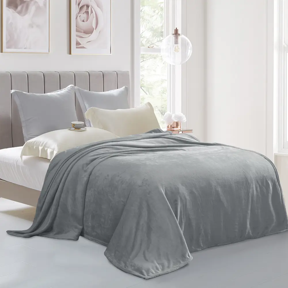 Плед Mataro 180x200 см велсофт цвет серый СТОЛИЦА ТЕКСТИЛЯ STLM-2184648 - Вид №3