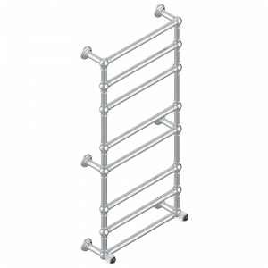 A8P-TWT8H2 Полотенцесушитель Традиционный, 8 перекладин, 625 мм x 1325 мм, водяной, с 2 декоративными крестовыми рукоятками Thg-paris Vogue c чёрным ониксом Хром