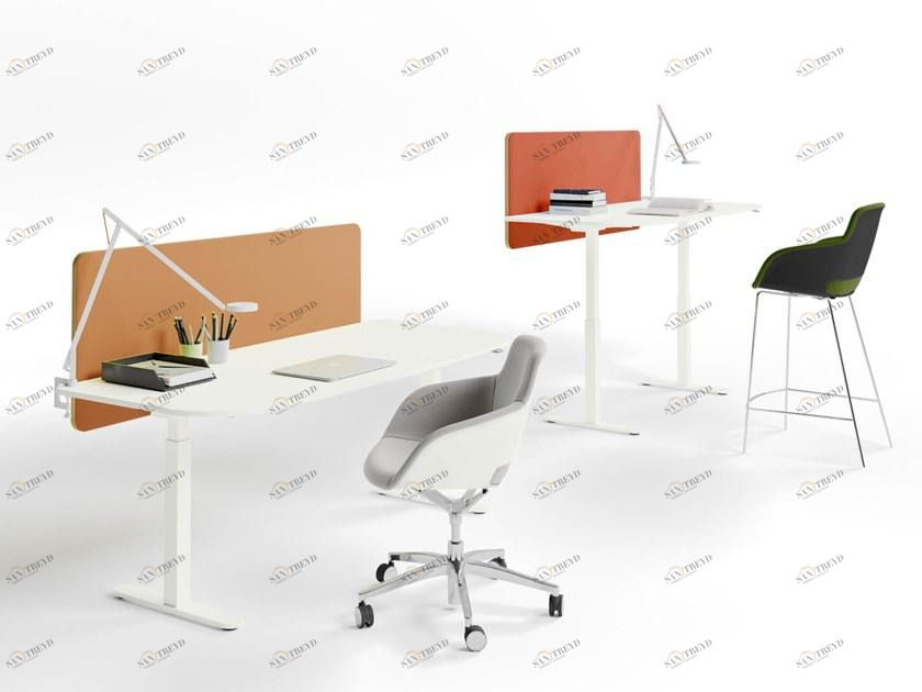 Sinetica Индивидуальное регулируемое по высоте деревянное рабочее место с разделительными панелями You fit sun-id-1402768