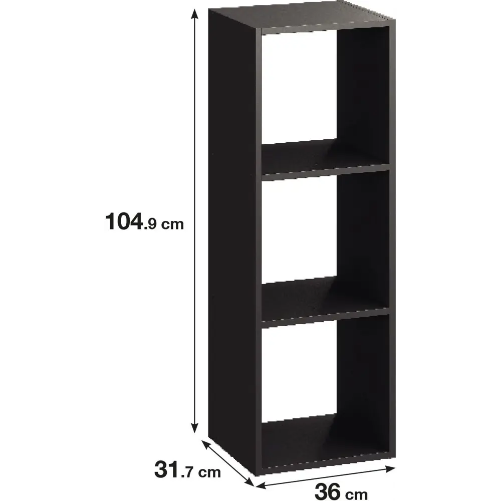 Стеллаж Spaceo KUB 3 секции 36x104x31.5 см ЛДСП цвет графит STLM-2031292 - Вид №1