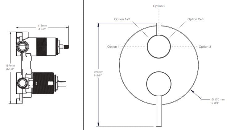 Встраиваемый термостатический набор для ванны с ручным душем BARIL Zip B66 ARCH-00126187 - Вид №1
