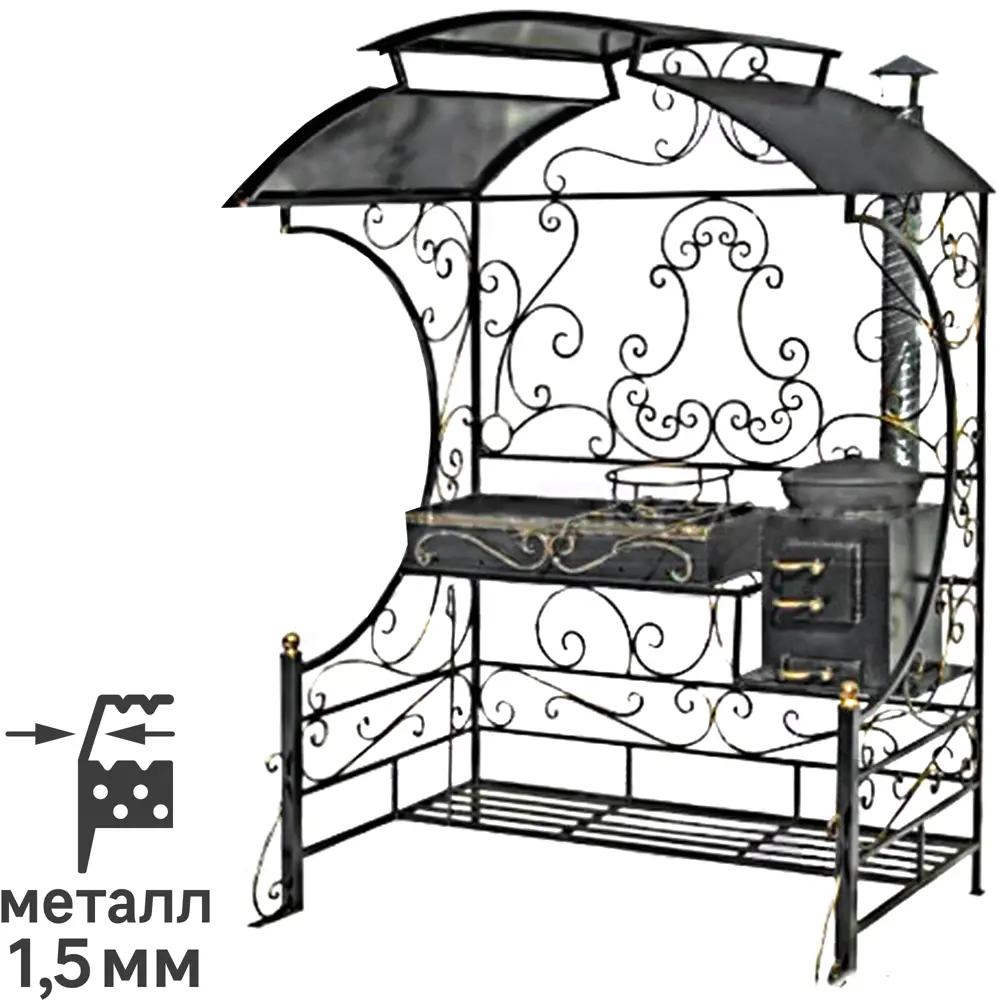 Мангал Дачный сезон Уют 110x155x220 см STLM-2072606