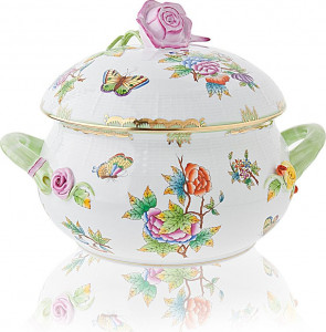 50033 Herend Супница круглая 2,5л "Виктория" (с розой) Фарфор