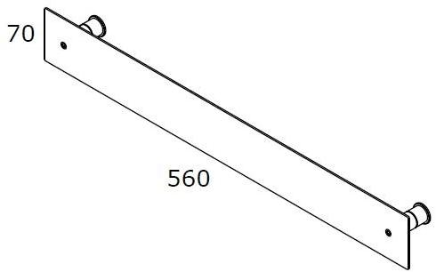 MINA Полка для ванной из нержавеющей стали Emme 27070+7025190f - Вид №3