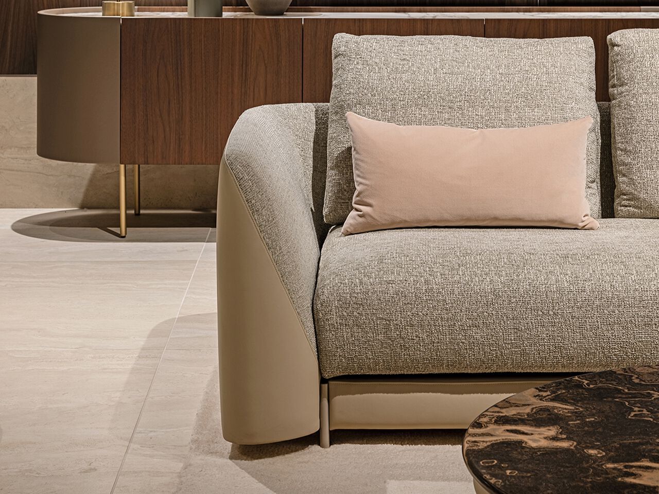 Ткань и кожаный диван для гостиной Turri Joel ARCH-00089250 - Вид №4