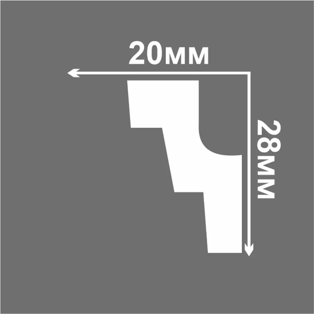 Плинтус потолочный полистирол С02/30 белый 20x28x2000 мм Santreyd STLM-2147695 - Вид №2