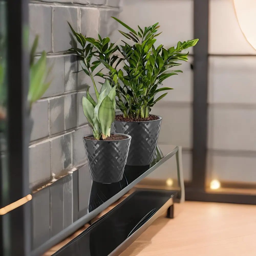 Горшок цветочный Ingreen Manhattan ø23 см h25.3 см v5 л пластик оникс STLM-2122946 - Вид №4