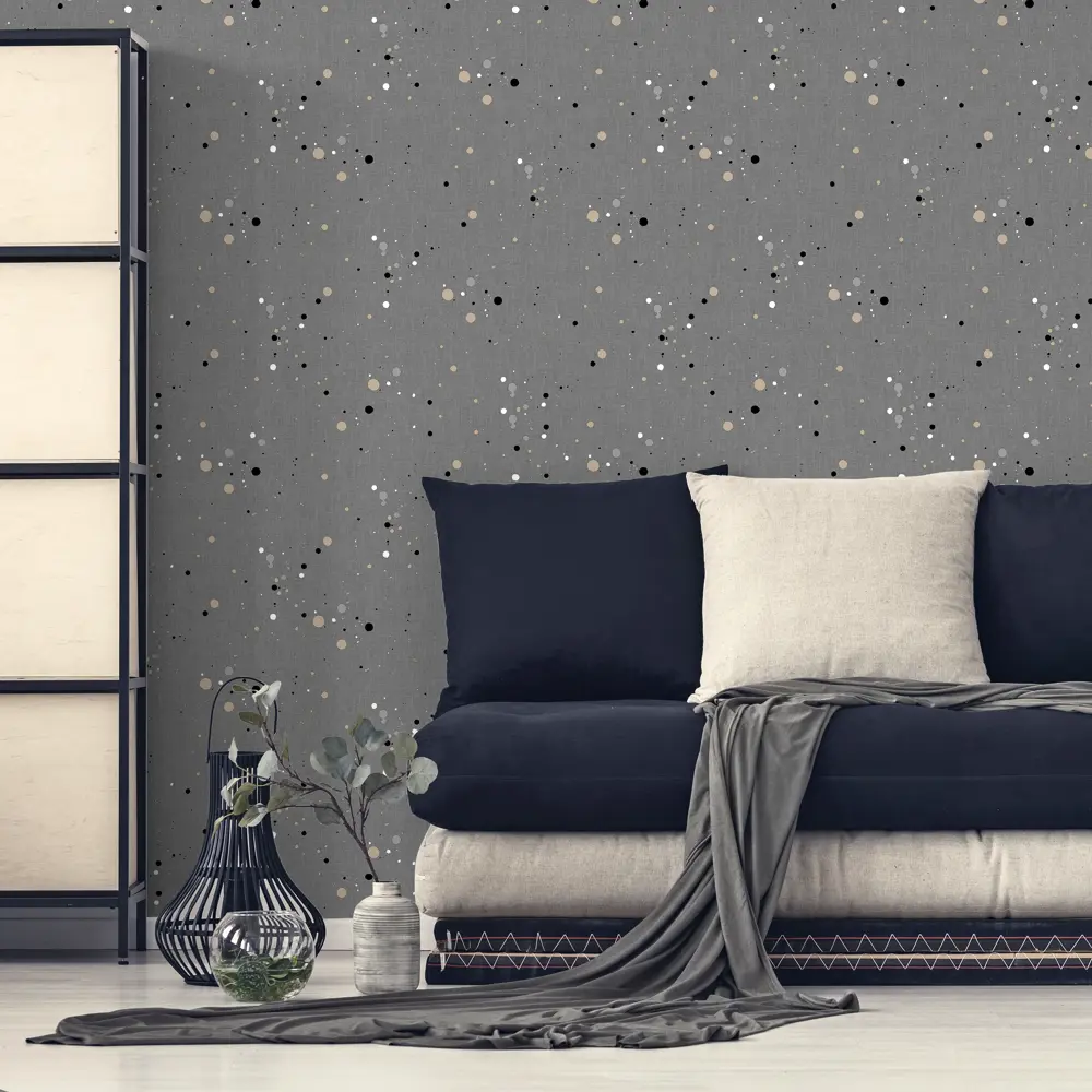 Обои флизелиновые Ateliero Goroshek темно-серые 1.06 м At283758Э STLM-2068428 - Вид №2