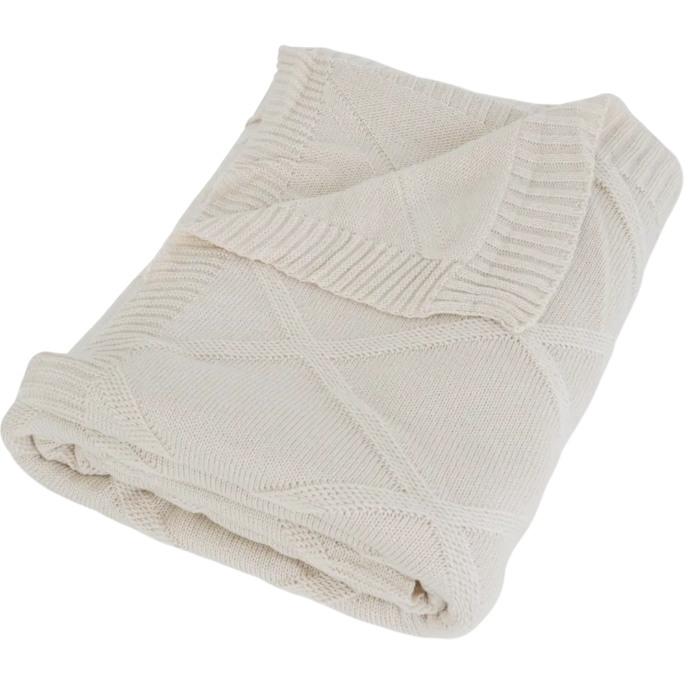 Плед вязаный 150x200 см акрил цвет экрю Santreyd отсутствует STLM-2209566