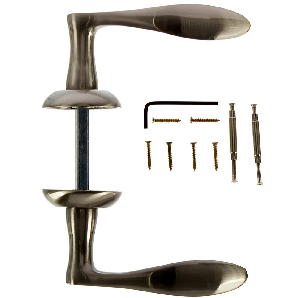 Ручки дверные на розетке Palladium A Sena, алюминий, цвет матовый никель STLM-2020750 - Вид №2