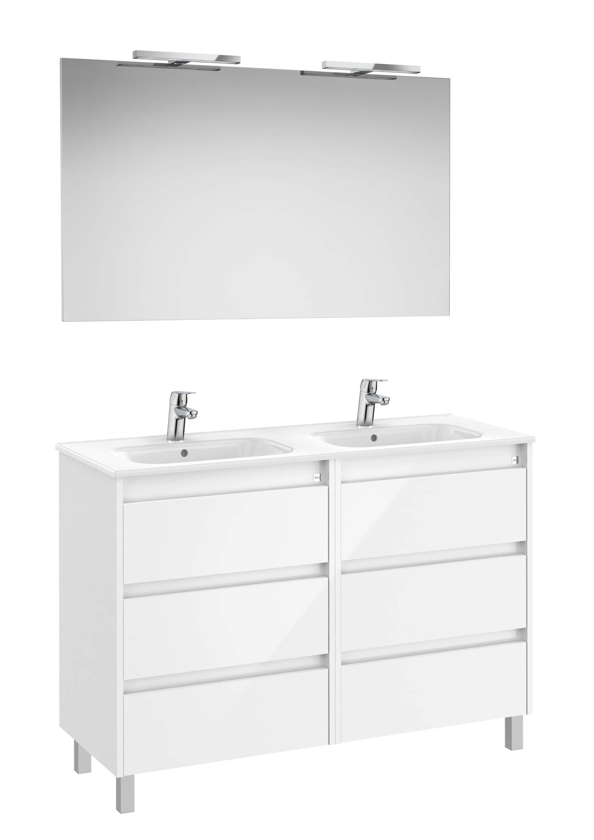 Деревянный напольный двойной умывальник с зеркалом Roca Tenet ARCH-00144908 - Вид №1