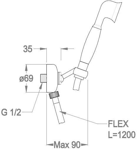 Fir Italia Настенный ручной душ с опорой Canterbury 30 3039622 - Вид №1