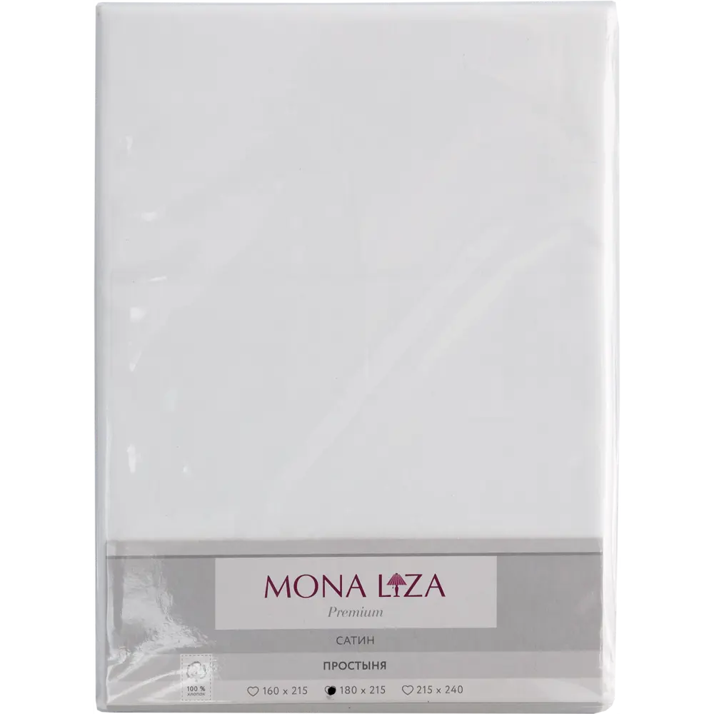 Простыня Mona Liza «Premium», 180х215 см, сатин, цвет белый Santreyd STLM-2067281 - Вид №2