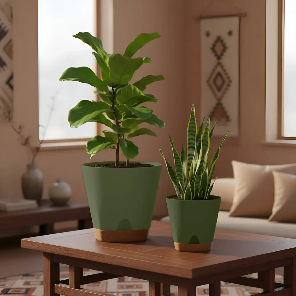 Горшок для цветов Ingreen Wood Ø20 h19 см v4 л пластик тайга STLM-2017943 - Вид №2