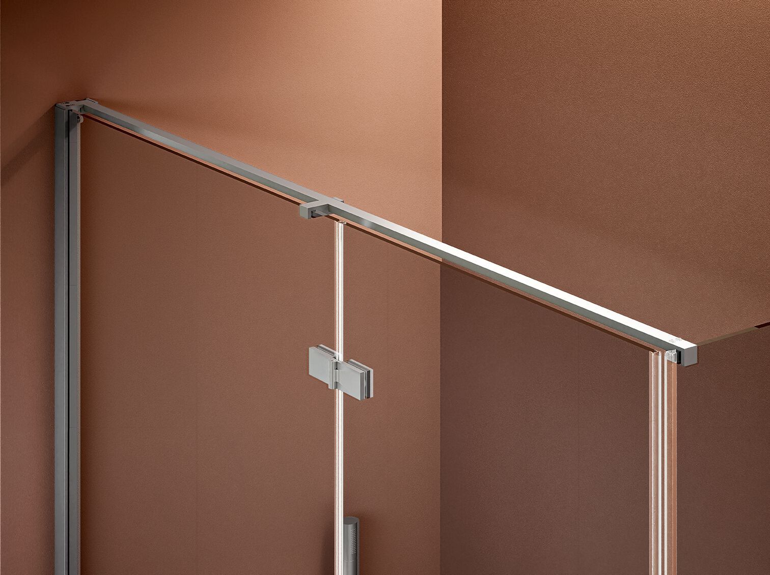 Стеклянная угловая душевая кабина с распашной дверью Gruppo Geromin Time Swing Plus ARCH-00084537 - Вид №1