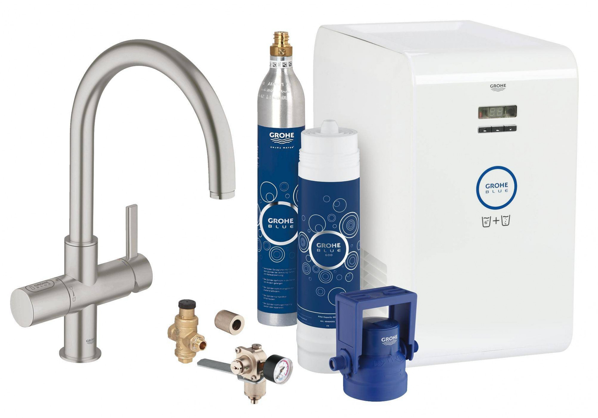 31323DC1 Комплект со смесителем для кухни Grohe GROHE Blue суперсталь