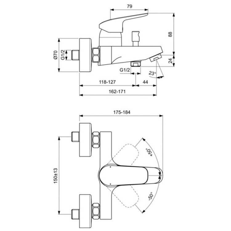 BD001AA Душевой комплект Ideal Standard CERAFLEX  - Вид №7