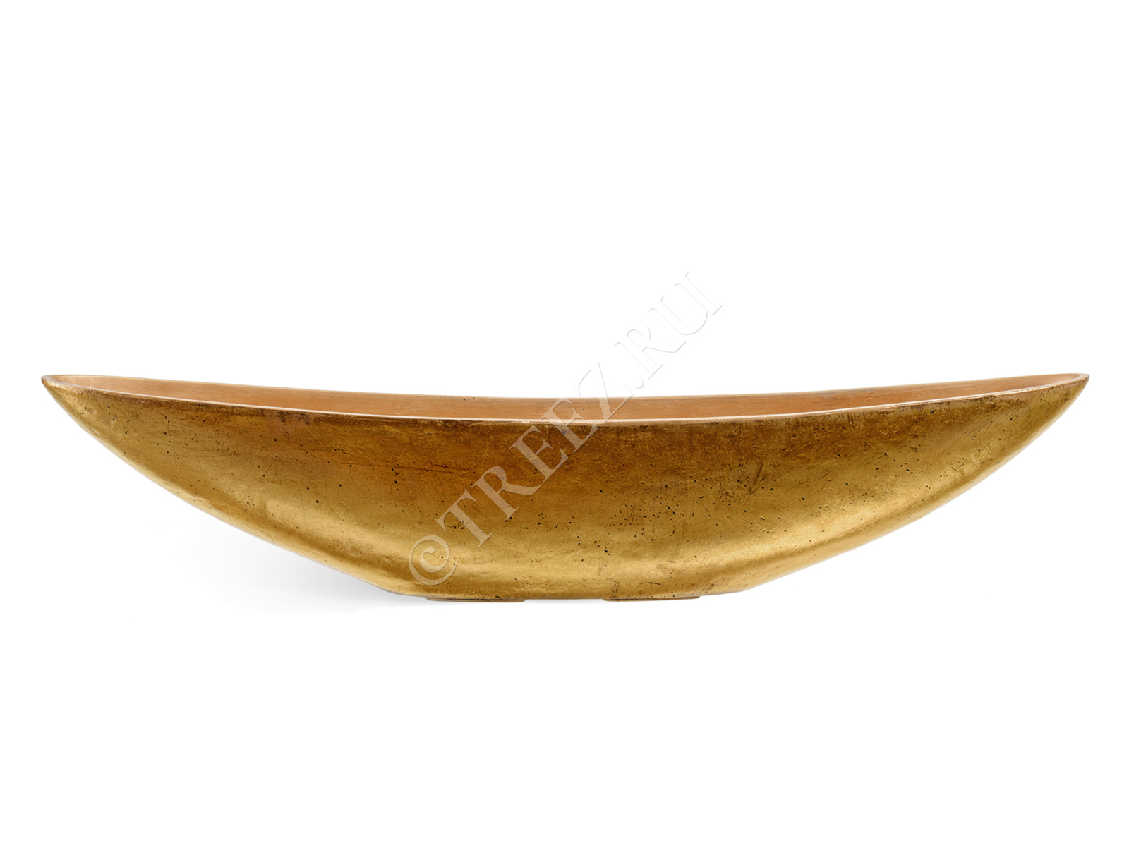 41.3321-04-053-GLD-20/90 Кашпо  Effectory - серия Metal - Ваза-Лодка (2 размера) - Сусальное золото Цветочная коллекция  - Вид №2
