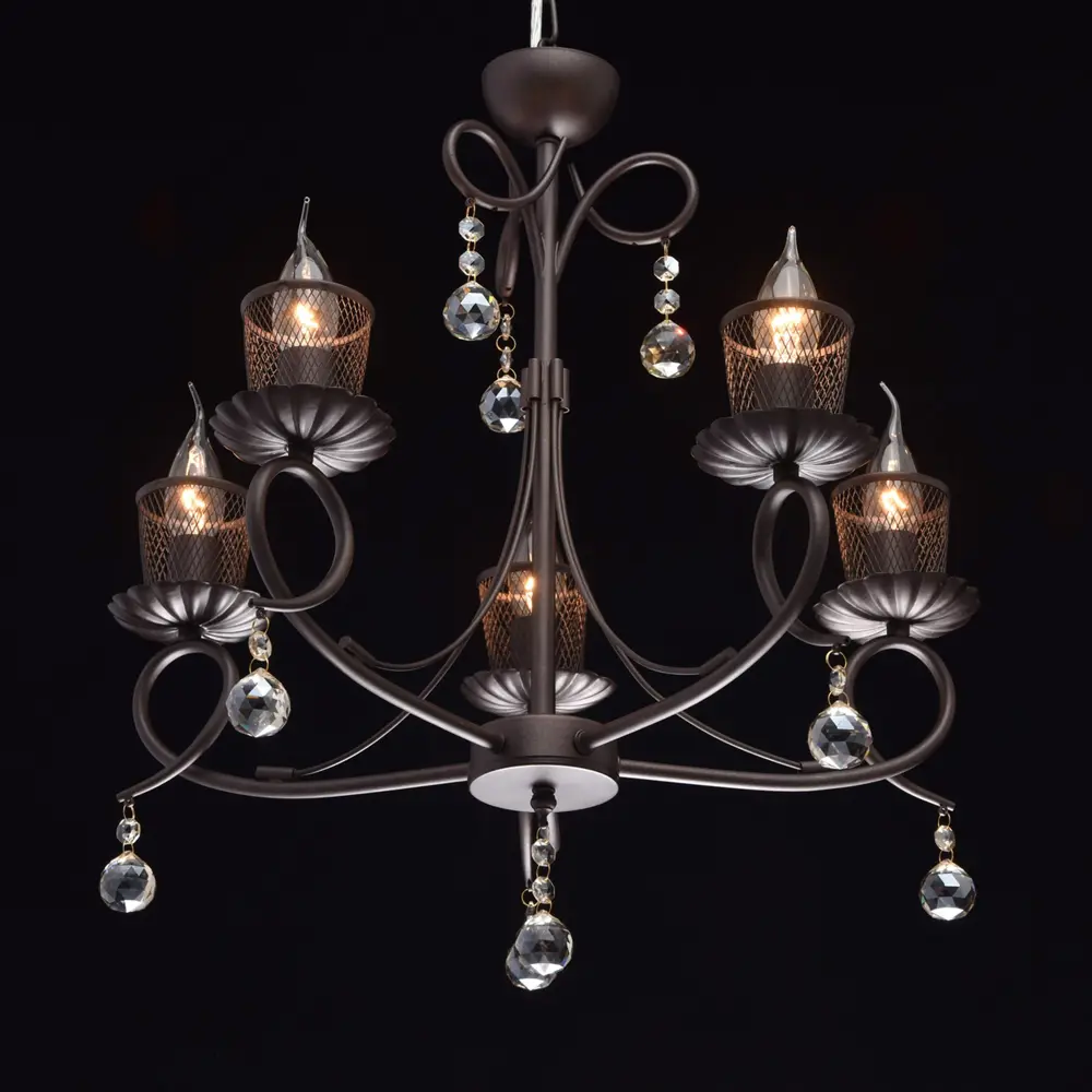 Люстра Аида 5xE14x60 Вт, металл, цвет тёмное дерево MW-Light STLM-2184509 - Вид №1