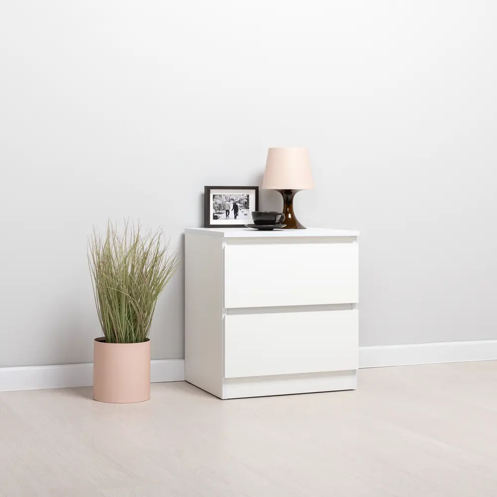 Тумба прикроватная 2 ящика 49x53.8x38.2 см ЛДСП цвет белый шагрень Santreyd STLM-2082622 - Вид №7
