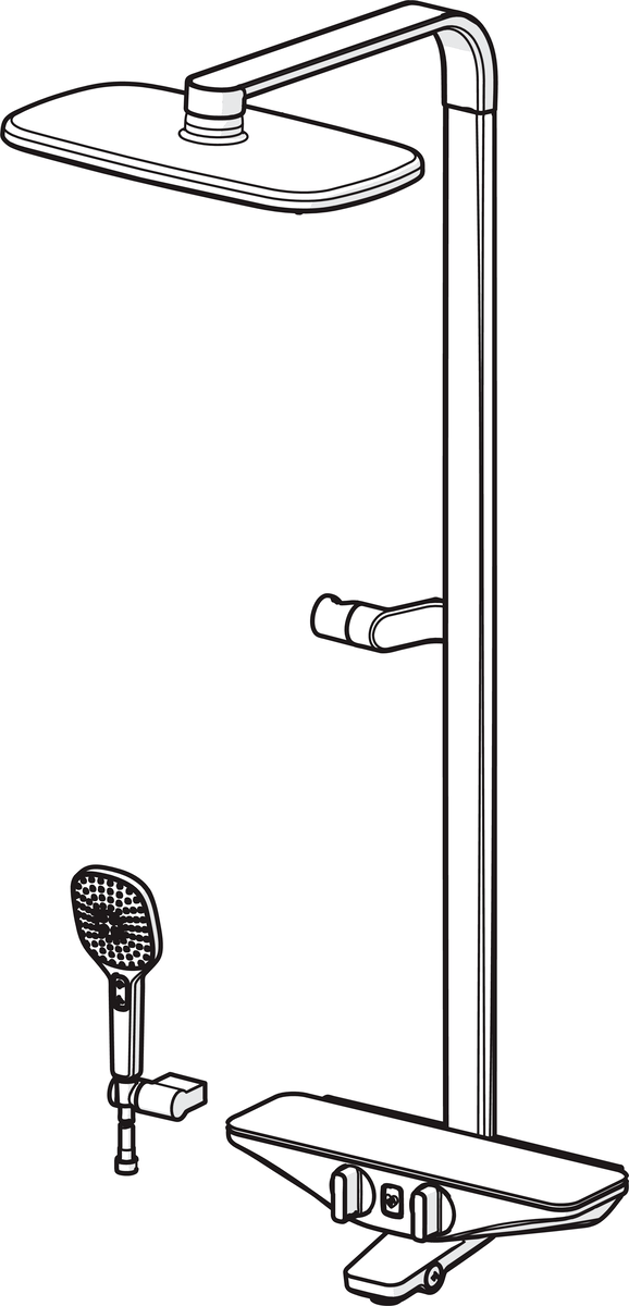 Oras 7593U-15 Смеситель с верхним душем rain shower, 6 V 7593U-15 Esteta Wellfit Хром/Серый  - Вид №4