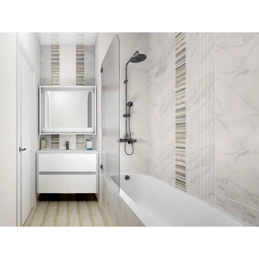 Плитка настенная Marble «Гексо» 60x30 см 1.62 м2 цвет белый матовый BELANI STLM-2145793 - Вид №10