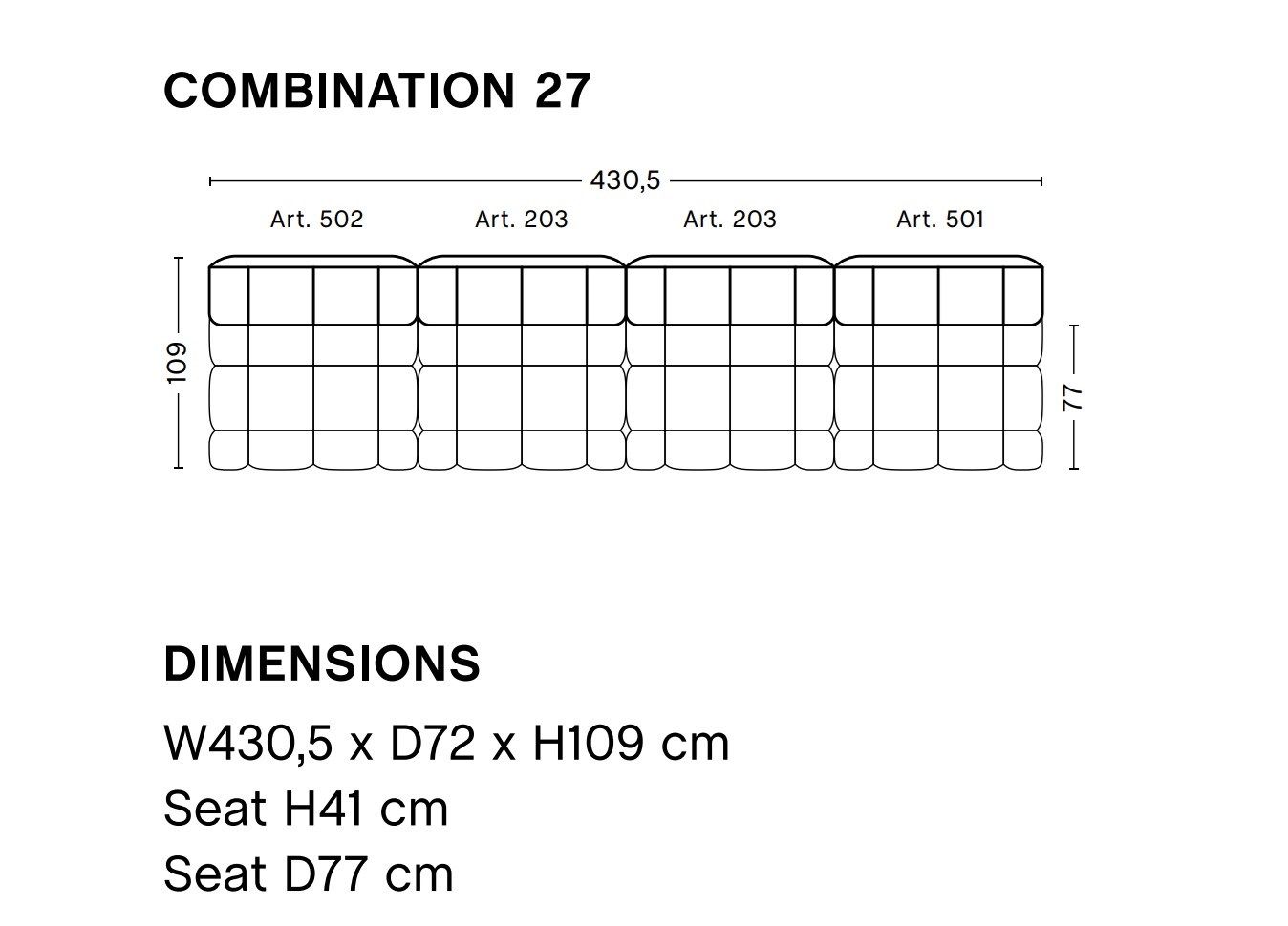 Модульный тканевый диван Hay Quilton ARCH-00152208 - Вид №3