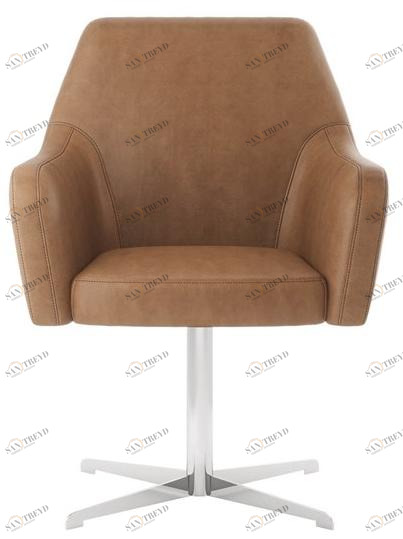 Laskasas Вращающееся кожаное кресло на 4-х спицах с подлокотниками sun-id-1398764