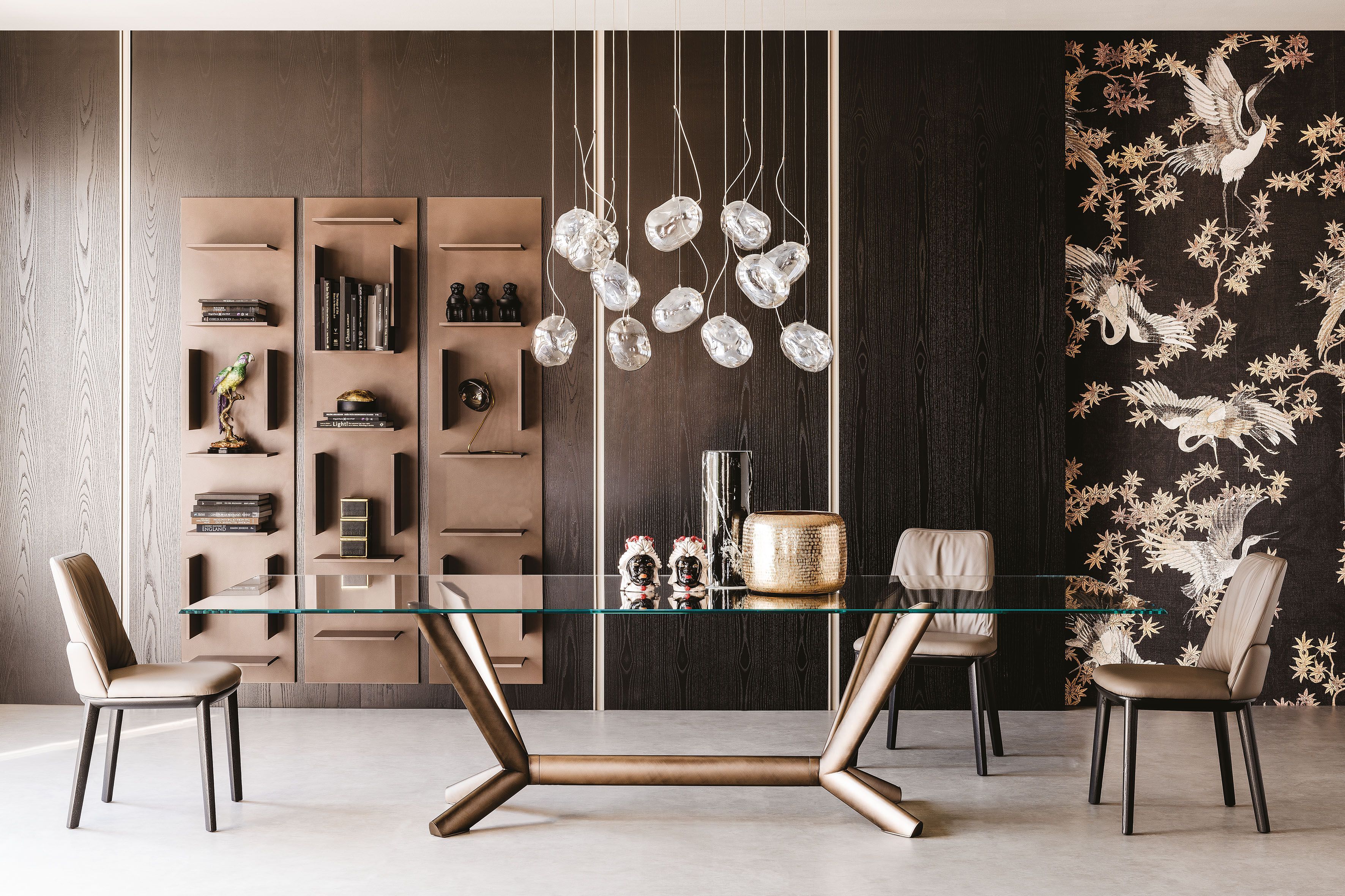 Прямоугольный стол из стали и хрусталя Cattelan italia строгальный станок ARCH-00035044 - Вид №2