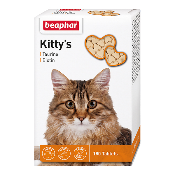 Т00011579 Витамины для кошек Kitty"s+Taurine+Biotin" таурин+биотин 180шт Beaphar 