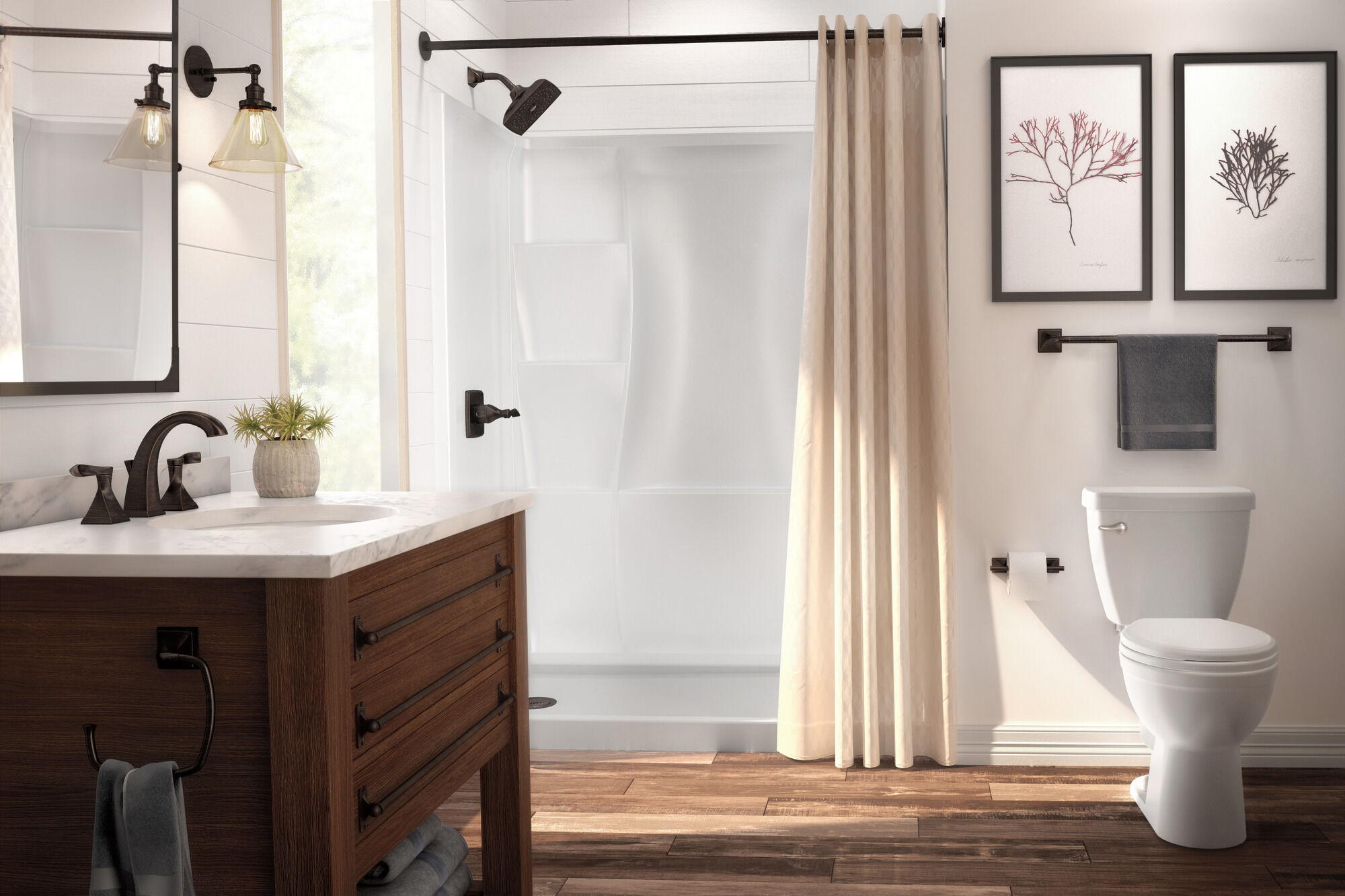 35741-RB-DST Смеситель для ванной комнаты с двумя ручками Delta Faucet Everly Венецианская бронза  - Вид №1