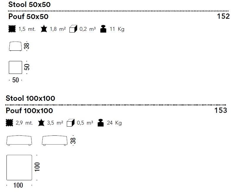 Moroso Квадратный пуф со съемным чехлом из ткани Highlands sun-id-1418269 - Вид №5