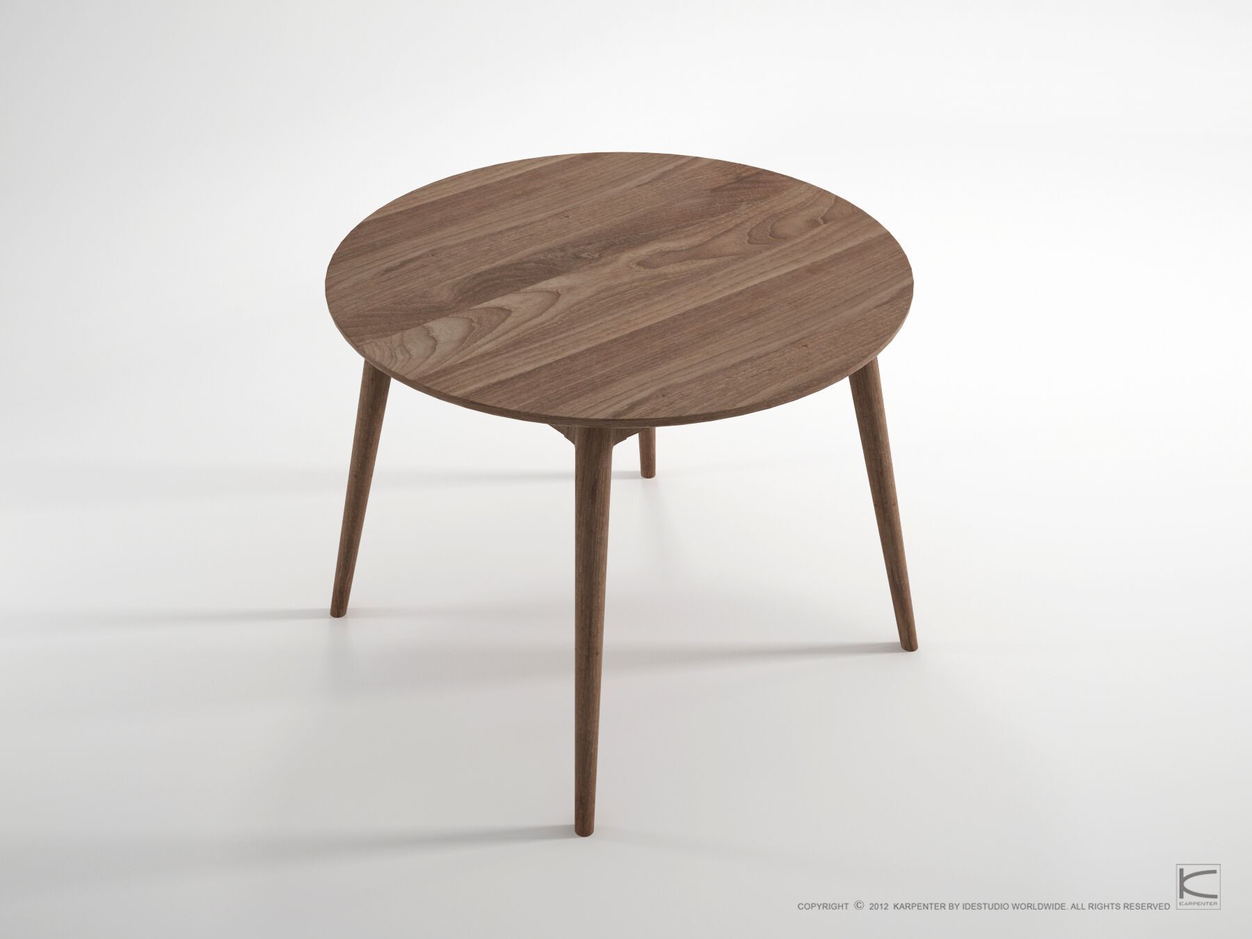 Круглый деревянный стол для гостиной KARPENTER Винтаж ARCH-00079072 - Вид №4