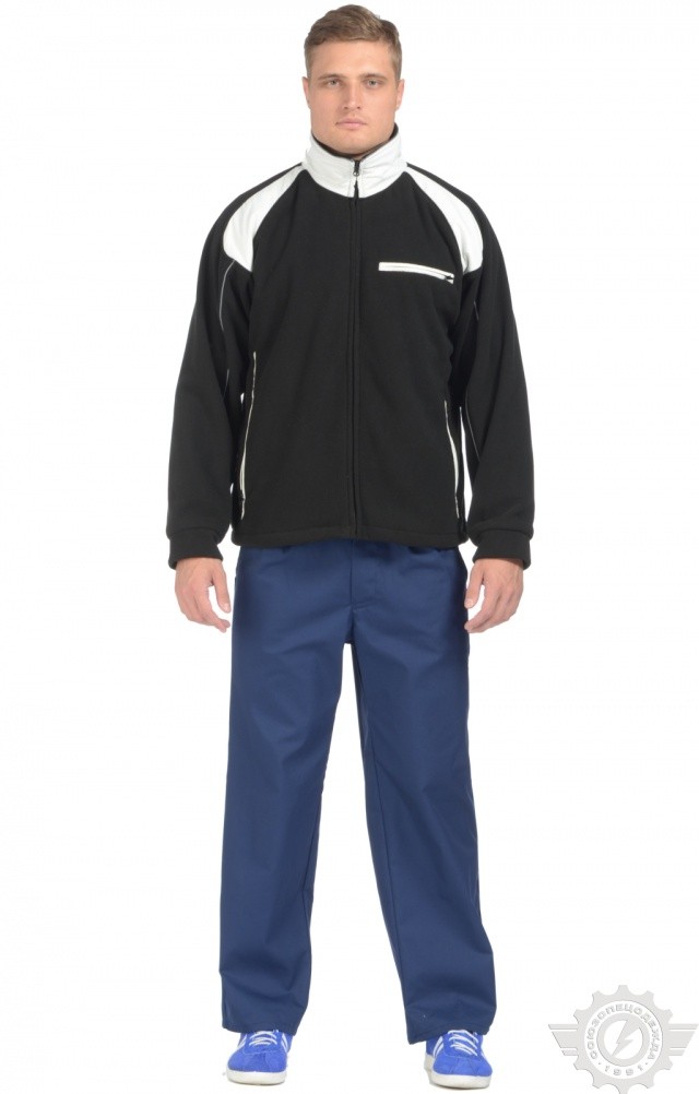 61330 Куртка "Стиль" ткань "Флис" черно-белая  Зимняя спецодежда  размер XXXXL(64-66)  - Вид №5