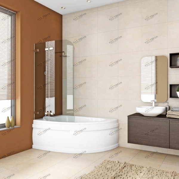 100X160GV862BR Душевое ограждения на борт вынны GUTEWETTER Германия Trend