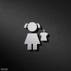 P1801 Гардеробная девушка с пиктограммой PHOS