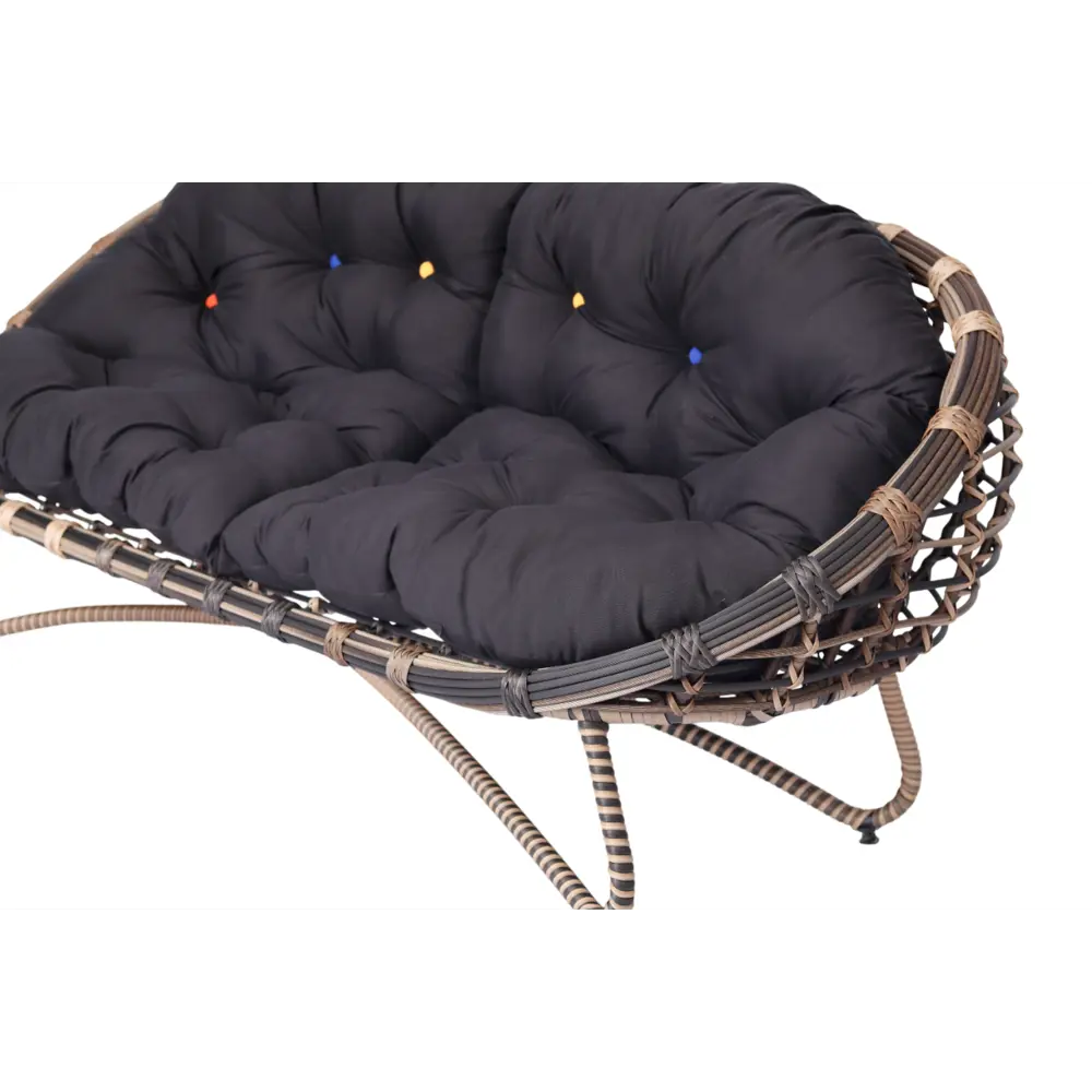 Диван садовый Niko 190x85x82 см искусственный ротанг темно-коричневый Santreyd STLM-2096317 - Вид №1