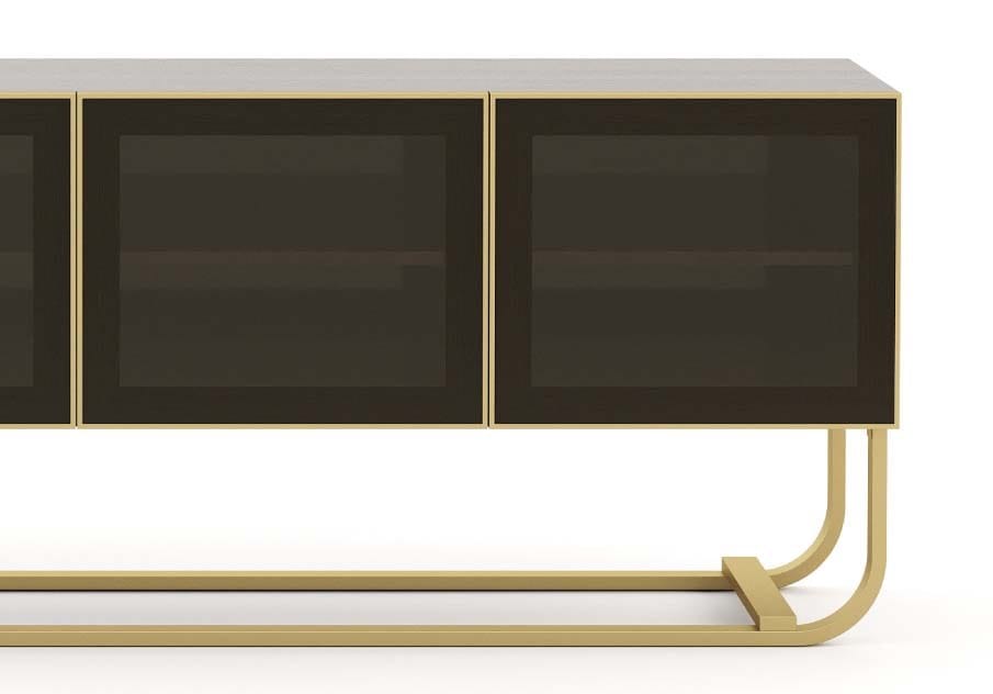 Латунный и деревянный шкаф с распашными дверями Stylish Club His &amp ARCH-00137659 - Вид №3