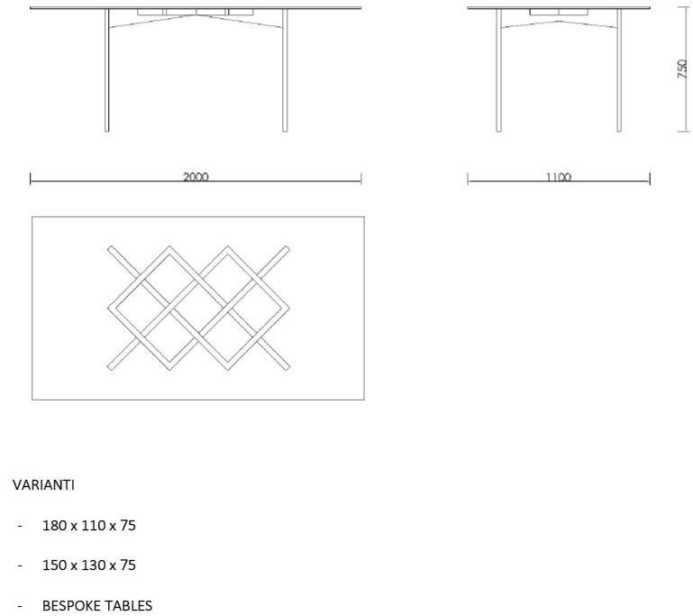 Morelato Прямоугольный стол из ясеня и хрусталя  5729  - Вид №3