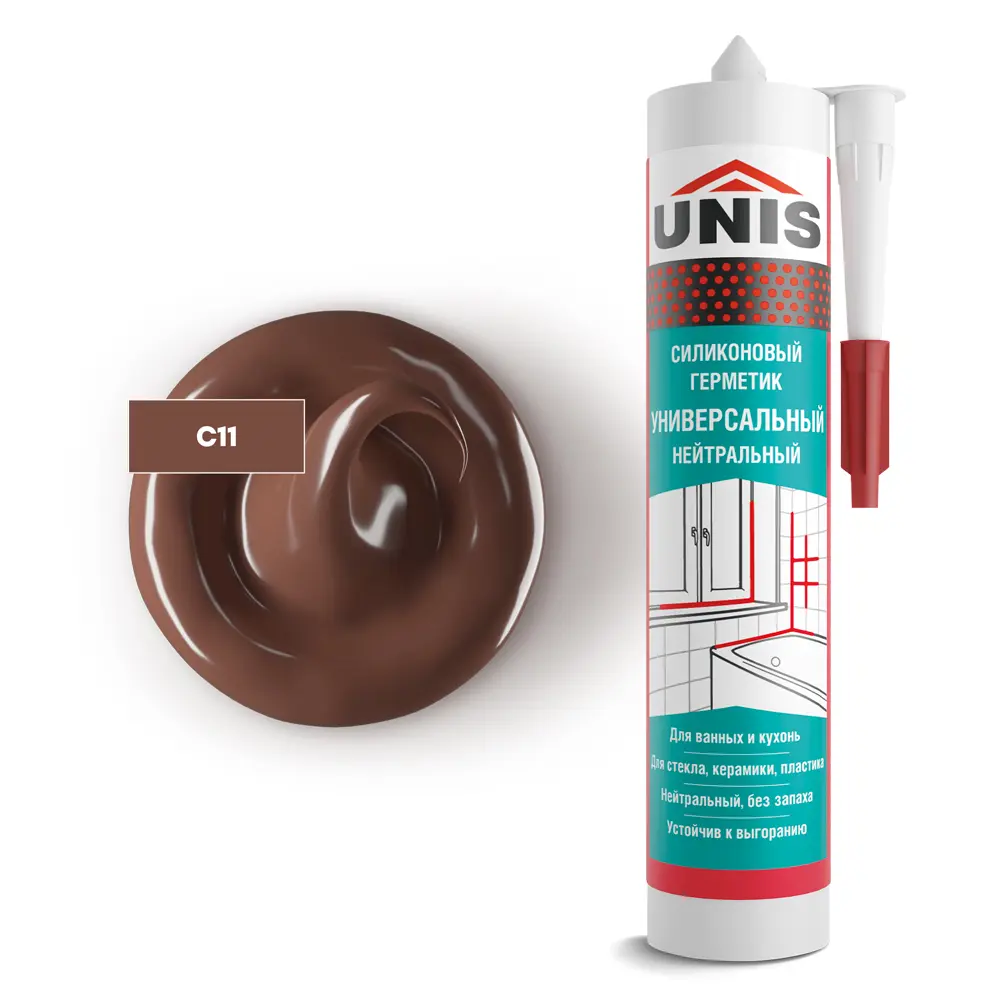 Герметик силиконовый Unis UN-80 шоколад 300 мл Santreyd STLM-2130262 - Вид №1